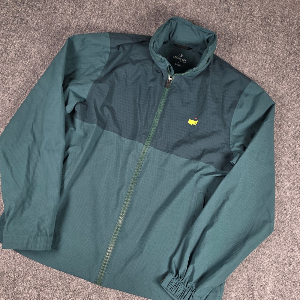 Masters Tech Golf Jacket Men Small Green Waterproof Windproof Tournament Shell